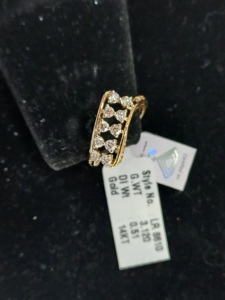 Elegant 14K Gold Openwork Band <b>Ring</b> with <b>CZ</b> Diamond Look Setting Bridal Party Jewelry for Women - Product Image 4