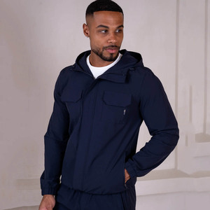 Veste et pantalon cargo coupe-vent pour homme avec logo personnalisé du fabricant, 2 pièces, vêtements d'extérieur légers et imperméables, veste softshell sportive - Product Image 1