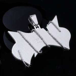 Pendentif Rapper Personnalisé en Argent 925 de Haute Qualité avec Moissanite, Collier Hip Hop Tendance Unisexe, Plaqué Rhodium/Argent - Product Image 3