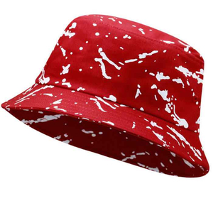 Unisex Black White Splatter Print Bucket Hat Digital Printing Casual Style Adult Spring Summer Wear - Product Image 5