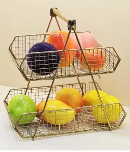 Modern Luxury <b>Hanging</b> Fruit <b>Basket</b> Rose Gold Metal <b>Wire</b> Kitchen Storage <b>Basket</b> - Product Image 4