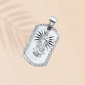 Personalizable empaquetado de moda antiguo plateado Mary Charm colgante clásico diamante niños diario Metal aleación joyería - Product Image 2