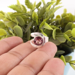 Classy Trendy Designer Purple Rhodolite Gemstone <b>Ring</b> in 925 Sterling Silver for Women Girls-Wedding Gift Jewelry <b>Ring</b> - Product Image 3