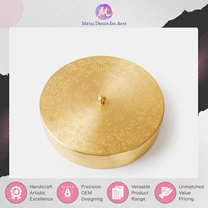 Coffret Cadeau de Boîtes à Herbes et Épices en Laiton Doré de Qualité Garantie, Origine Inde, Vendu par un Revendeur, à Prix Réduit - Product Image 2