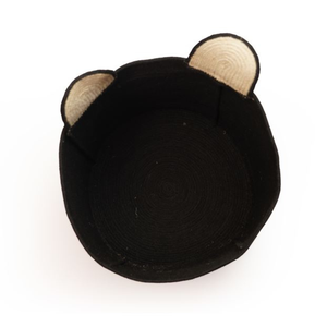 Cesta de juguetes de yute tejida con diseño de cara de oso - Organizador de almacenamiento para guardería infantil al por mayor - Product Image 4