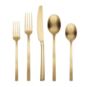 Ensemble de couverts modernes en acier inoxydable 5 pièces, finition miroir, compatible lave-vaisselle, écologique, pour mariage - Product Image 3