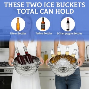Luxury American Style Double Wall Stainless Steel Ice Bucket Tongs Ice Cooler Container for Wine Cocktails <b>Bar</b> Party Moontstar - Product Image 4