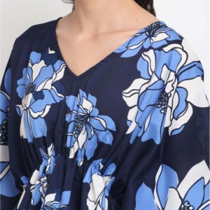 Ensemble pyjama imprimé floral pour femmes, col en v, manches trois quarts, garniture en dentelle, pantalon long jusqu'aux chevilles, vêtements de nuit doux en tissu tissé, style printemps - Product Image 3