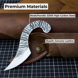 Cuchillo Kiridashi Compacto Estilo Japonés, Acero al Carbono Afilado como una Navaja, Mango de Madera de Fresno, Funda de Cuero, OEM ODM, Regalo Único DIY - Product Image 5