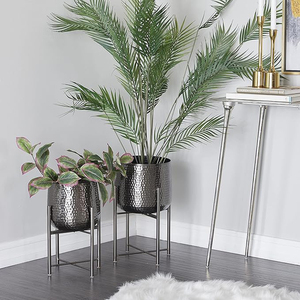 Cosmo Living by Cosmopolitan Metal Indoor Outdoor <b>Planter</b> <b>Large</b> <b>Planter</b> Pot with Removable Stand, Set of 2 <b>Planters</b> - Product Image 3