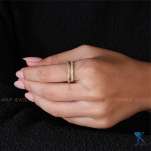 Bridal Set Lab Grown Diamond Half Eternity Band <b>Plain</b> Minimalist Matching Wedding <b>Ring</b> Fine Jewelry Yellow Gold Sterling <b>Silver</b> - Product Image 4