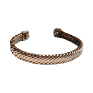 Pulsera de cobre puro de Metal de fabricación india, joyería de meditación curativa, brazalete ajustable para hombres y mujeres - Product Image 1