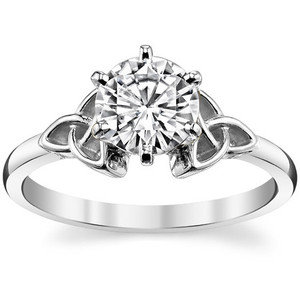 แหวนเพชรเม็ดเดี่ยวทรงเซลติกน็อต ทอง 10k/14k/18k ดีไซน์สวยงาม พร้อมใบรับรอง IGI สำหรับผู้หญิงและเด็กผู้หญิง - Product Image 1