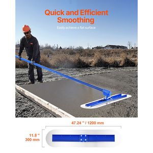 Flotador de Magnesio para Concreto 47.24 x 7.28 Pulgadas con 4 Asas de Aleación de Aluminio y Cuchilla de Goma Reemplazable - Product Image 2