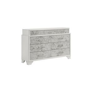 Cómoda Moderna de Madera Blanca Estilo Soul B009P309603, Mismo Inventario en CA, Incluye Solo la Cómoda - Product Image 1