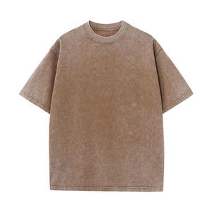 เสื้อยืดคอกลมโอเวอร์ไซส์ผ้าฝ้ายสำหรับผู้ชาย พิมพ์โลโก้ได้ แขนสั้น สีพื้น เรียบง่าย สวมใส่สบาย ระบายอากาศได้ดี - Product Image 6