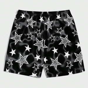 Shorts de Baño para Hombre, Estampados, de Secado Rápido, con Cordón en la Cintura, Diseño de Rayos Púrpuras, Casuales - Product Image 2