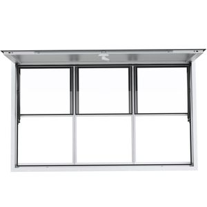 Finestra per Chioschi in Lega di Alluminio 60x36 Pollici per Food Truck, Finestre a Sollevamento Verticale con Tenda e Gancio di Traino per Negozi BBQ - Product Image 1