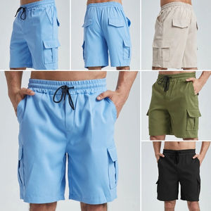 Shorts de basket-ball pour hommes à taille élastique avec logo personnalisé brodé, en maille 100 % polyester respirant et à séchage rapide - Product Image 4