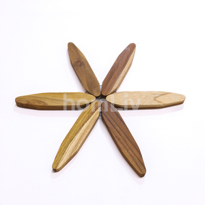 Natural Handmade Mahogany Wood Decorative Christmas Tree Folding <b>Trivet</b> Sustainable Solid Wood Hot Pad Bowl Coaster - Product Image 2