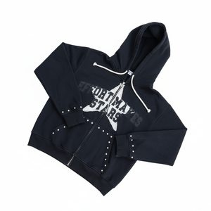 Sudadera con capucha y cremallera de alta resistencia para hombre, con apliques personalizados y logo impreso, estilo streetwear, cómoda. - Product Image 3