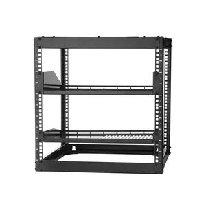 Rack di Rete a 4 Montanti 10U per Carichi Pesanti, Profondità 23 Pollici, Montaggio a Parete o a Pavimento, con Ripiani Ventilati per Data Center - Product Image 1