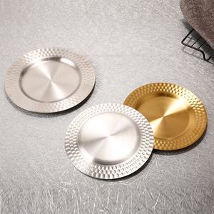 Luxury Stainless Steel Charger Plate Metal Serving <b>Tray</b> Decorative <b>Dinner</b> Plate Underplate for Wedding Hotel Party Tableware - Product Image 1