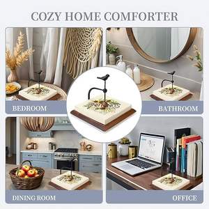 Porte-serviettes d'oiseau pour table, distributeur de serviettes plates en bois massif de qualité supérieure, support carré vintage pour serviettes en papier de cocktail, décoration d'intérieur - Product Image 4