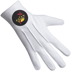ถุงมือพิธีกรรมอัศวินเทมพลาร์ OEM ผ้าฝ้ายแท้ ป้ายสีดำ โลโก้สั่งทำ - Product Image 3