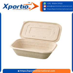 Hot Selling 25 oz Square Bagasse Food <b>Container</b> 750 ml Cover Oil Resistant Plastic Free Eco Friendly Biodegradable Rice Party - Product Image 3