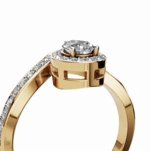 Anillo de Diamantes Cultivados en Laboratorio Whispering Wings, 38 Piezas, Banda Redonda y en Forma de Pera, Certificado IGI, Claridad VVS, Lujoso para Mujer - Product Image 3