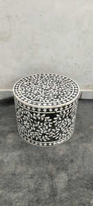 Mesa de Centro Redonda de Lujo Moderna con Incrustaciones de Concha, Hecha a Mano, Mueble Elegante para el Hogar, Hotel, Giratoria, Portátil, Estilo Rústico - Product Image 5