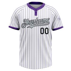 Jersey de Softbol de Manga Corta con Dos Botones y Nombre de Equipo Personalizado OEM, con Impresión por Transferencia de Calor, 100% Poliéster, Posiciones para Logotipo Personalizado - Product Image 6