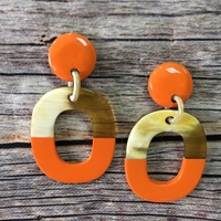 Boucles d'oreilles en corne de buffle laquée, bijoux de mode 2026 pour femmes, cadeau de fête