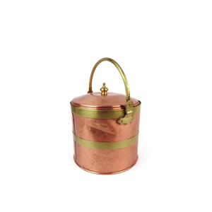 Copper Made Vintage <b>Ice</b> Bucket With Tong Decorative Finish Suitable For Farmhouse Kitchens & Outdoor Celebration Supplies - Product Image 2