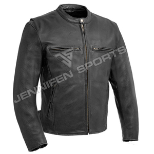 Veste en cuir perforée pour motards, respirante, coupe-vent, de haute qualité, élégante, en cuir de vachette - Product Image 1