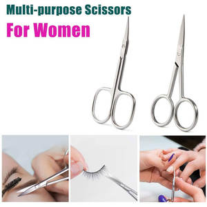 Petit ensemble de ciseaux à ongles en acier inoxydable 2 pièces avec lames courbées et kit de soin des cuticules pour usage esthétique - Product Image 3