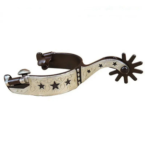 1 Par de Espuelas de Acero Inoxidable para Equitación Estilo Vaquero Occidental, Exquisitas Espuelas Ecuestres de Fábrica - Product Image 1