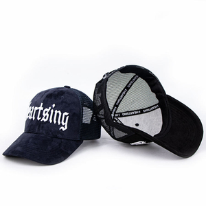 Casquette de baseball trucker en daim avec broderie 3D en relief personnalisée, dos en maille, fermeture snapback, vente en gros OEM, streetwear, couvre-chef - Product Image 5