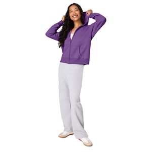 Sweat-shirts à capuche personnalisés pour femmes, coupe courte, en molleton 345 GSM, unis, amples, avec fermeture éclair - Product Image 6