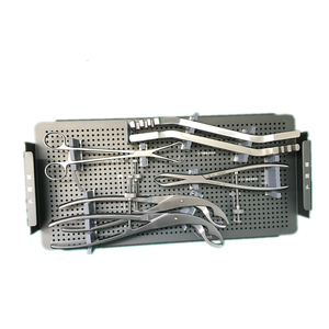 Ensemble d'instruments chirurgicaux orthopédiques de base, certifié ISO13485, classe II, plateau perforé en métal, certifié CE, usage hospitalier - Product Image 1