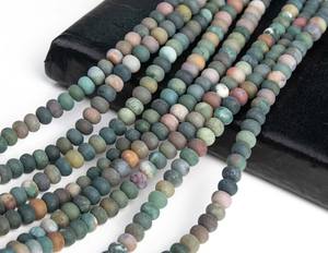 ลูกปัดหินอาเกตอินเดียหลากสีแบบด้านธรรมชาติ รูปทรงรอนเดลล์ สำหรับทำเครื่องประดับ สร้อยข้อมือ สร้อยคอ DIY - Product Image 2