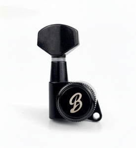 Afinadores de guitarra con bloqueo BBSTONE, fabricados en Corea, 6 en línea, relación de engranajes 20:1, estilo vintage, color negro - Product Image 2