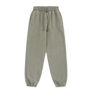 Pantalon de jogging décontracté évasé à jambe large, style streetwear, coupe oversize, en molleton bouclette French Terry, coupe droite - Product Image 1