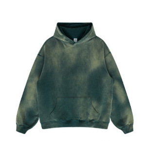 Sweat-shirt à capuche oversize tie-dye pour homme, manches régulières, coton French Terry, décontracté, pull d'automne avec poche - Product Image 6