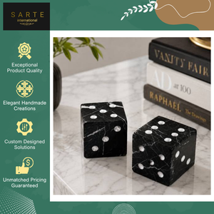Lot de dés décoratifs de luxe en marbre noir, faits à la main, pour la décoration intérieure et les cadeaux – Vente en gros - Product Image 6