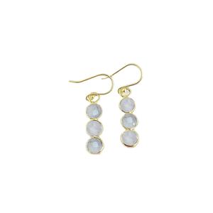 Boucles d'oreilles pendantes en pierre de lune arc-en-ciel plaquées or |   Boucles d'oreilles pendantes en pierres précieuses naturelles facettées faites à la main |   Boucles d'oreilles longues pour femmes - Product Image 1