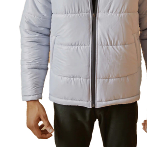 Custom Men's <b>Winter</b> High Street Style Puffer Jacket <b>Thick</b> Down Cotton Padded Bubble <b>Coat</b> with Hooded Collar and Front Logo - Product Image 2