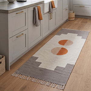 Tapis floral en coton fait main imprimé au bloc, style bohème, adapté aux animaux domestiques, écologique, pour salon, chambre, intérieur et extérieur - Product Image 2