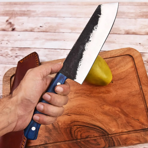 Couteau de Chef Professionnel LEGACY BLADES 2026 en Acier Carbone Forgé Fait Main, Manche en Bois, Ambidextre, Compatible Lave-Vaisselle - Product Image 4